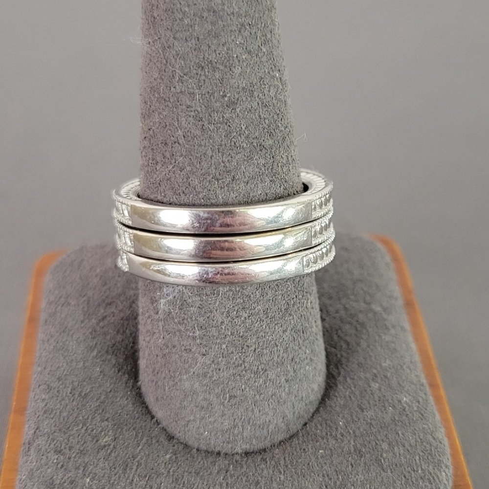 Set Of 3 Sparkling Silver & Multi Color Sapphire … - image 6